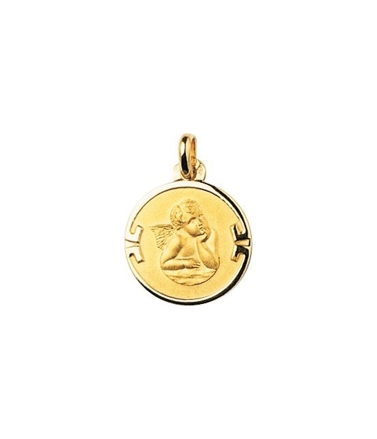 Médaille ange ronde or jaune