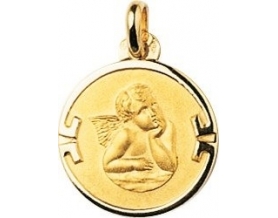 Médaille ange ronde or jaune