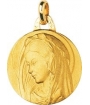 Médaille vierge ronde or jaune