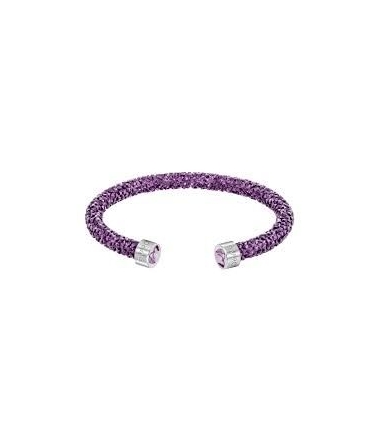 Bracelet Manchette Acier Cristaux Violets Femme