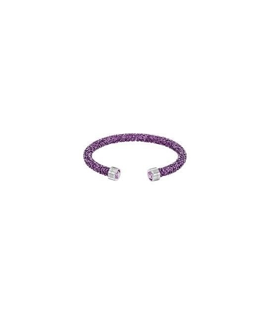 Bracelet Manchette Acier Cristaux Violets Femme