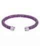 Bracelet Manchette Acier Cristaux Violets Femme