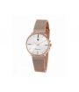 Montre ronde acier rose doré femme