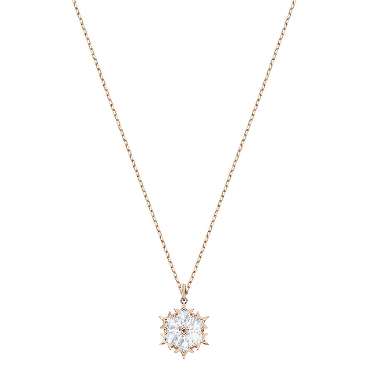 Pendentif Collier Vintage Plaqué Or à 3 Cristaux Diamant | Bijou Fantaisie Femme
