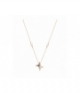 Collier et pendentif Plaqué Or Rose Cristaux Noirs